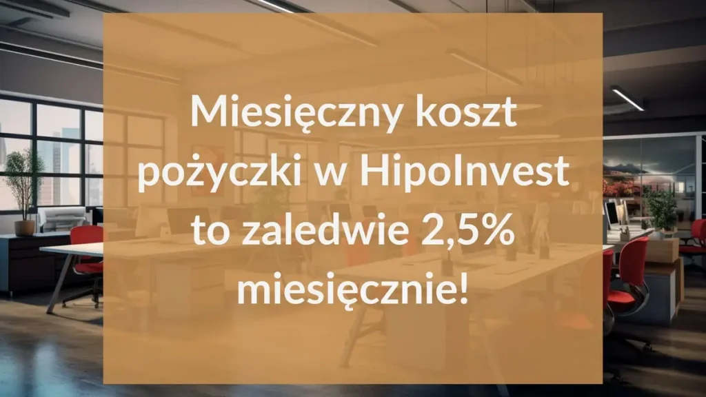 Miesięczny koszt pożyczki w HipoInvest